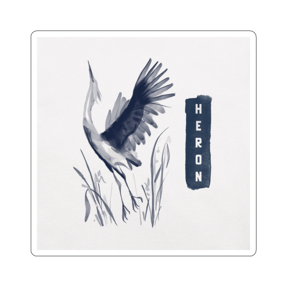 Watercolor Heron - Sticker