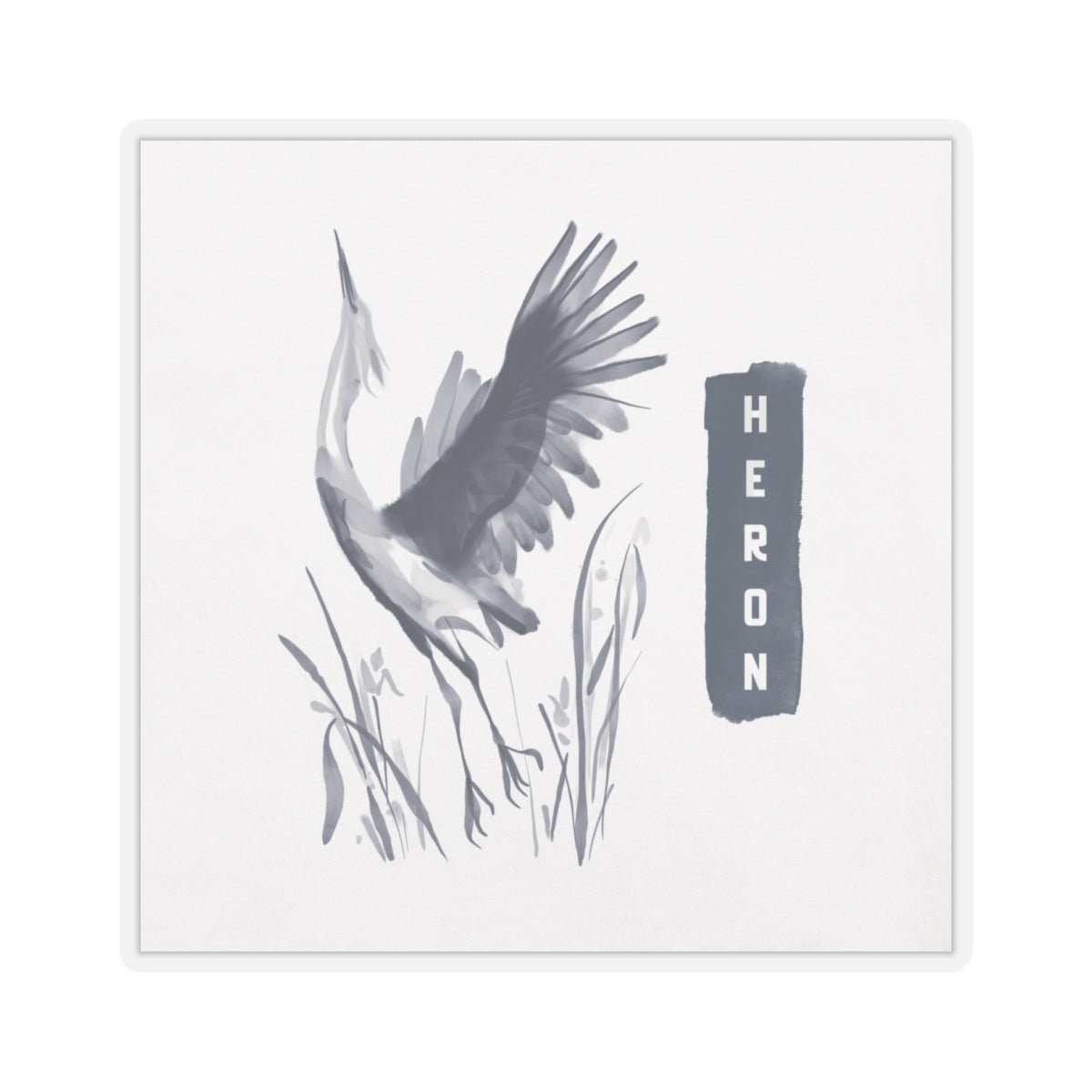 Watercolor Heron - Sticker