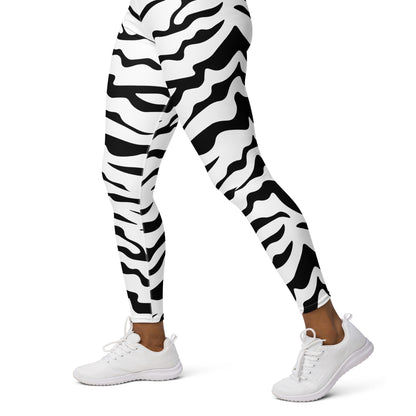 Fierce Tigress - Yoga Leggings - White/Black - Wild Style Shop